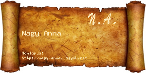 Nagy Anna névjegykártya